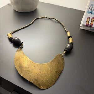 Vintage Gold and Black Statement Necklace